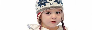 Christmas Beanie with Snow Flake Pom Pom for Children