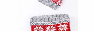 Holiday Warm Winter Accessories Leaf Cute Beanie Hat / Scarf And Gloves Kit