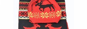 Acrylic Xmas Themed Warm Winter Accessories Scarves Set Custom For Adults