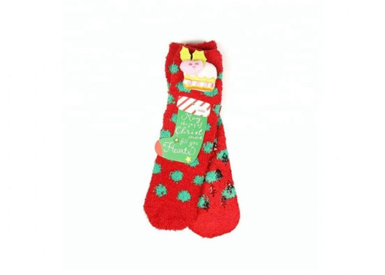 100% Cotton Five Colors Unisex Tube Fuzzy Christmas Socks