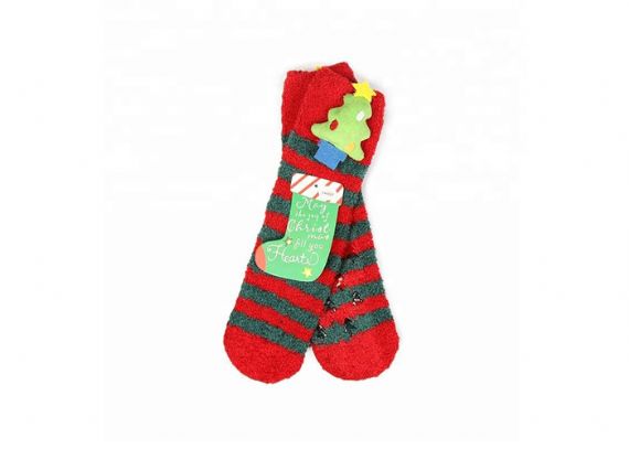 100% algodón cinco colores tubo unisex calcetines borrosos de Navidad