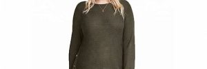 Plus Size 4XL Cozy Knit Army Green Sweater Pullover Sweaters With Button For Lady