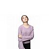 100% Angora Cozy Knit Purple Rabbit Crew Neck Angora Sweater For Ladies