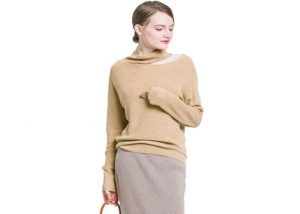 Special Collar Womens Knit Sweater Pullover Autumn Custom Knitted Patch