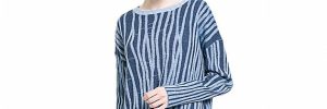 Custom New Arrival Knitted Stripes Plus Size Pullover Sweater For Women