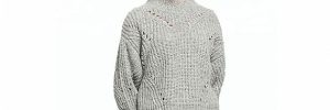 Hollow Design Loose Knitted Round Neck Pullover Sweater For Women
