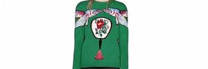 Jacquard Fish Design Long Knitted Sweater , Cute Sweaters For Women Thin Wool