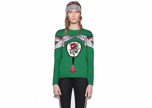 Jacquard Fish Design Long Knitted Sweater , Cute Sweaters For Women Thin Wool