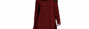Turtleneck Cable Knit Sweater for Women