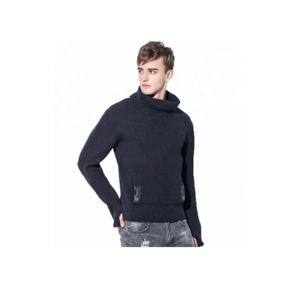 Suéter grueso de cuello alto de Europa de manga larga de calibre 5 para hombre Otoño Catton suéter