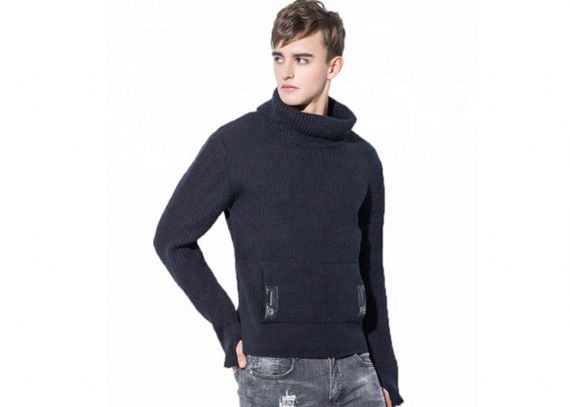 Suéter grueso de cuello alto de Europa de manga larga de calibre 5 para hombre Otoño Catton suéter