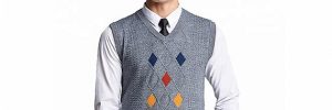 Mens Argyle Sleeveless Sweater Vest Acrylic V Neck Spring Cable Knitted Jumper
