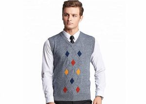 Mens Argyle Sleeveless Sweater Vest Acrylic V Neck Spring Cable Knitted Jumper