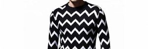 Jacquard Pattern Nylon Mens Round Neck Long Sleeve Pullover Sweaters For Spring