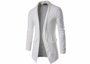 Mens Long Cotton And Acrylic 12GG Cable Cozy Knitted Cardigan Sweaters Autumn