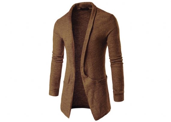 Cárdigan de punto acogedor con cable largo de algodón y acrílico 12GG para hombre Otoño