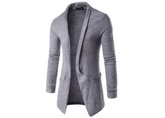 Cárdigan de punto acogedor con cable largo de algodón y acrílico 12GG para hombre Otoño