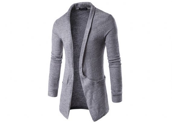 Cárdigan de punto acogedor con cable largo de algodón y acrílico 12GG para hombre Otoño