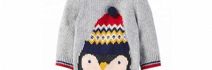 100% Cotton Kids Knit Sweater Round Neck Knitting Pullover Animal Pattern