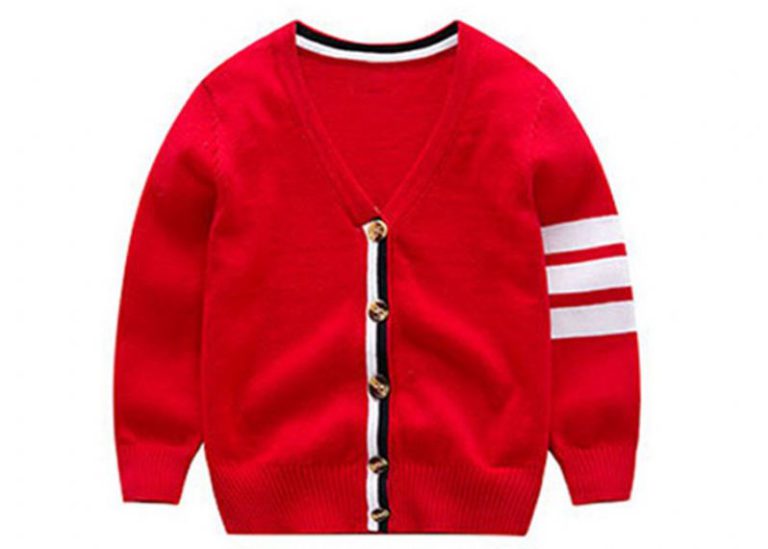 Red Boys Cardigan Sweater