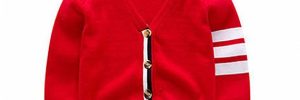 Red Boys Cardigan Sweater