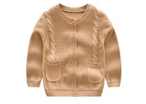 Winter Cute Cotton Kids Knit Sweater Long Sleeve Deisgn Crew Neck Collar