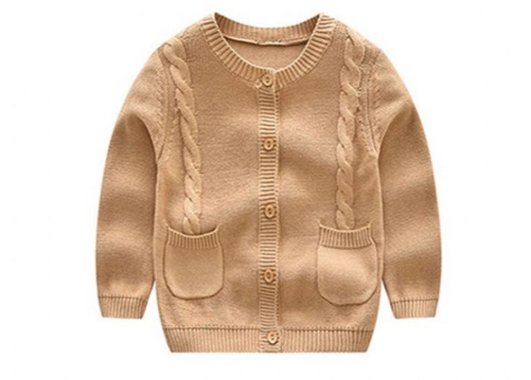 Winter Cute Cotton Kids Knit Sweater Long Sleeve Deisgn Crew Neck Collar