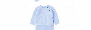 Pure Cotton Newborn Baby Sweaters , Childrens Cardigan Sweaters With Hat Set