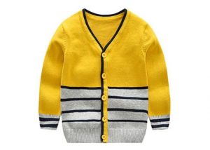 2019 Latest New Classic Design Boys V Neck Striped Knitted Cardigan