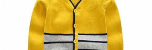 2019 Latest New Classic Design Boys V Neck Striped Knitted Cardigan