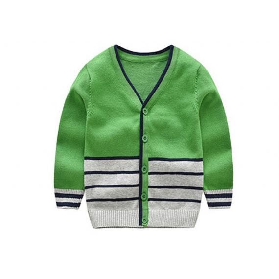 Cárdigan de punto a rayas con cuello en V para niños de nuevo diseño clásico 2019