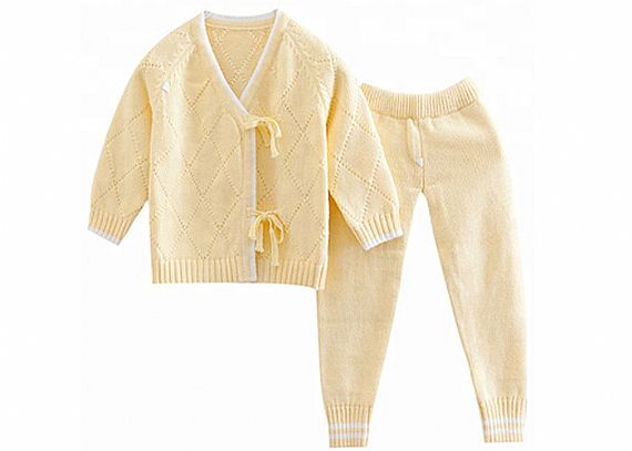 V Neck Kids Knit Sweater Long Sleeve Baby Sweet Soft Argyle Sweater Pattern