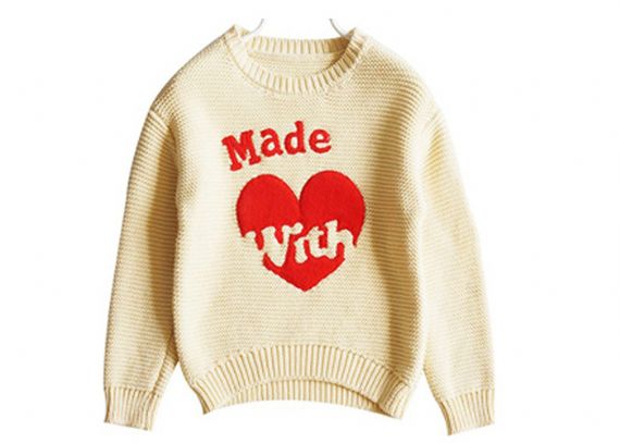 Girl Love Design Kids Knit Sweater Cuello redondo Mangas largas para el invierno