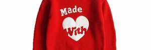 Girl Love Design Kids Knit Sweater Round Neck Long Sleeves For Winter