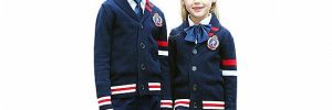 Primary School Cardigan Sweaters And Plaid Skirts Kits Polyester / Cotton Material