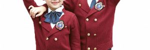 Children School Uniform Sweaters Set Crew Neck Collar Design Unisex Gender