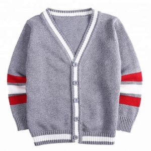 Grey Royal Blue School Uniform Cardigan