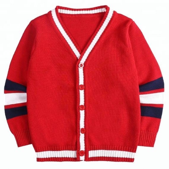 Grey Royal Blue School Uniform Cardigan