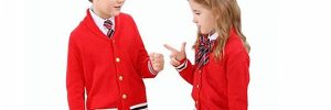 Elegant Kids School Uniforms Cardigan, Girls Uniform Sweater With Skirt
