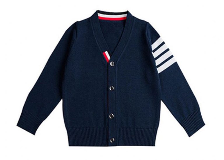 Cute School Boys Uniform Cardigan V Neck Collar Autumn For Primary Students