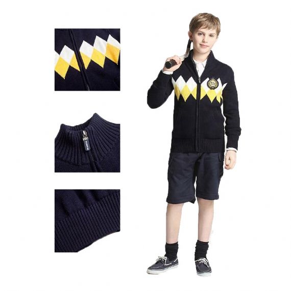 Tipo largo antiestático de la manga de los suéteres del uniforme escolar del estilo británico para los niños
