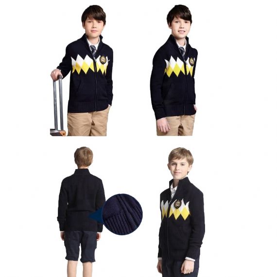 Tipo largo antiestático de la manga de los suéteres del uniforme escolar del estilo británico para los niños