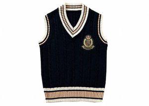 European Style School Uniform Sweaters Sleeveless Vest ODM / OEM Custom