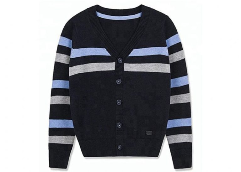 Long Sleeve Knitting School Uniform Sweaters Cotton And Acrylic Material For Boys