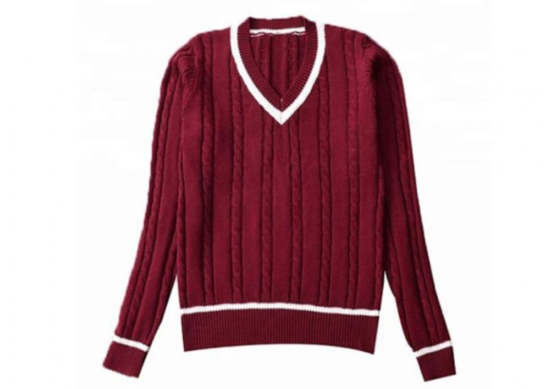 International Adult School Uniform Sweaters V Neck Standard Wool For Young Men