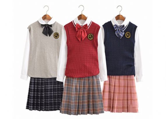 Chaleco del suéter del uniforme de las muchachas del tamaño extra grande, faldas del uniforme escolar para los jóvenes