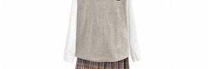 Plus Size Girls Uniform Sweater Vest , School Uniform Skirts For Juniors