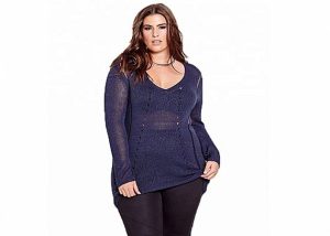 Sexy Plus Size V Neck Women Sweaters