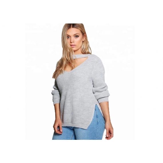 Computer Knitted Plus Size Pullover Sweaters