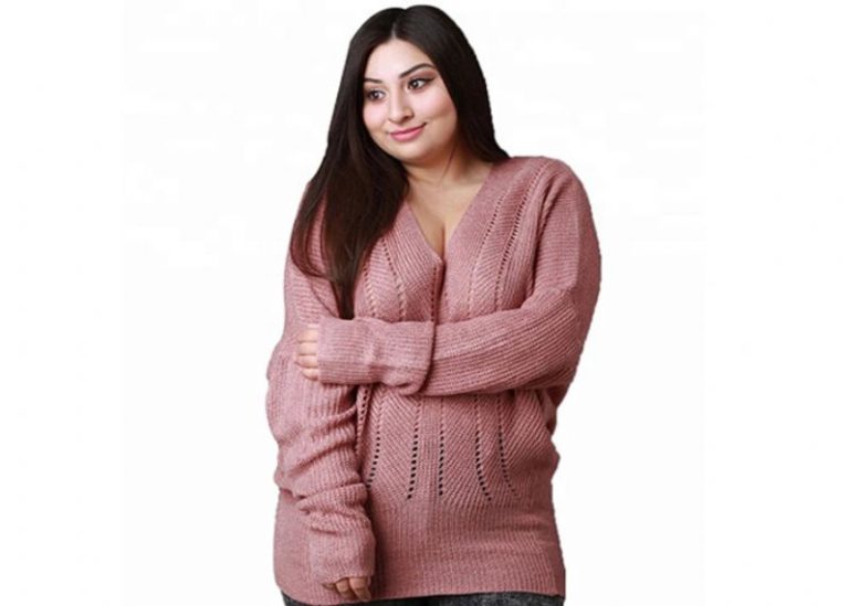 Hollow Oversized V Neck Sweater